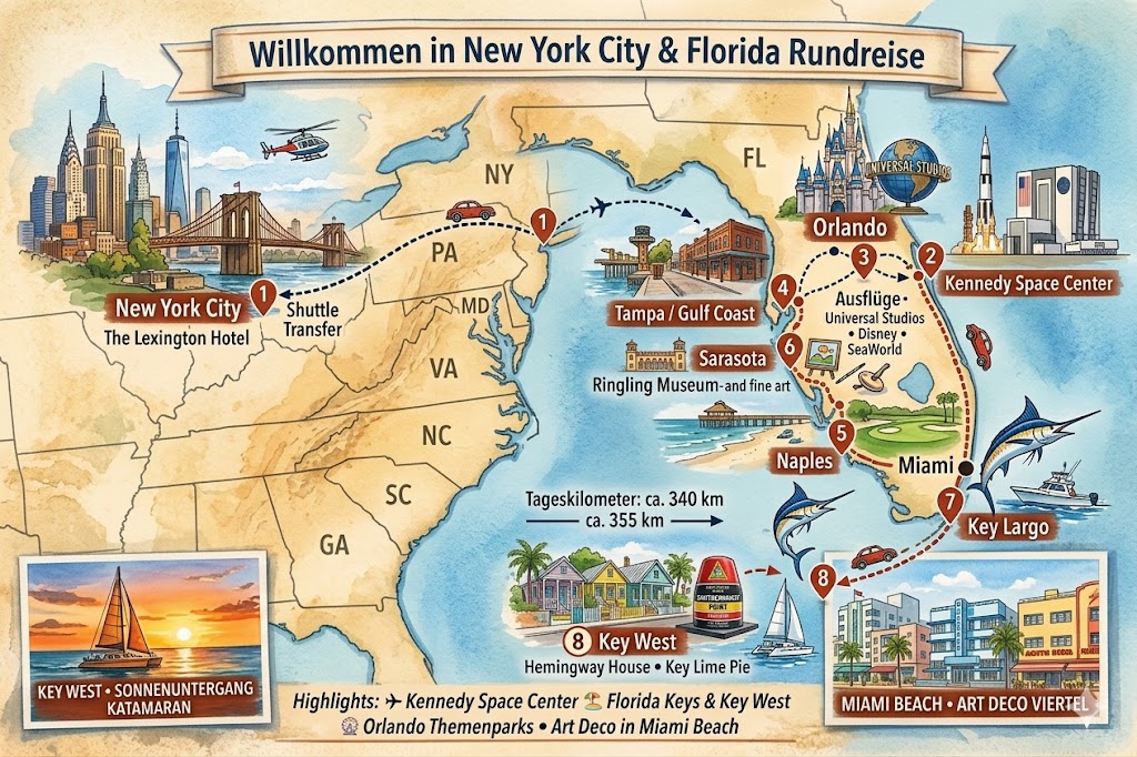 New York und Florida Kombination